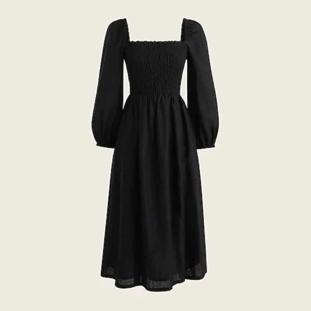 J.Crew Women’s Linen Daydream Midi Dress Black
